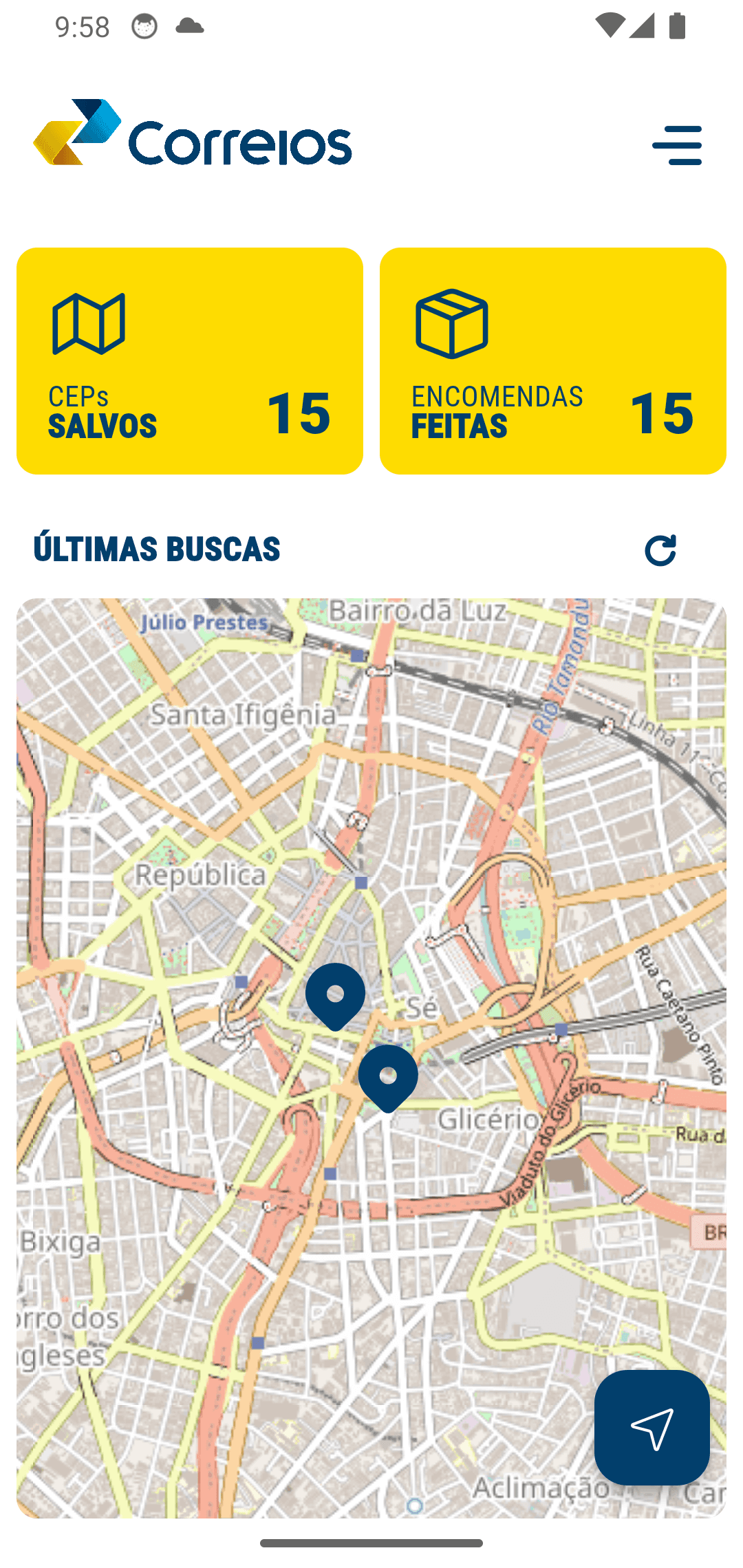 Localizador pelo CEP 3